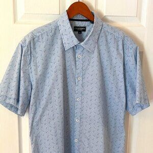 J. MAVERICK | Light Blue Birds In Flight Men's Button Up Shirt Size L